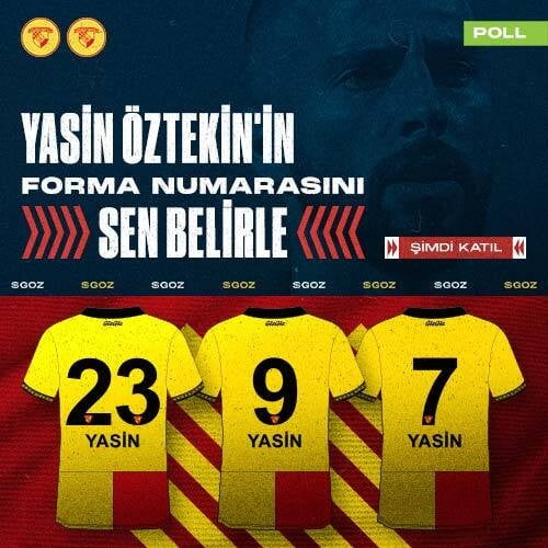 Kaptan Yasin Öztekin'in forma numarasını taraftarlar seçecek