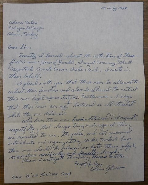 Turgut Özal'a gönderilen 35 yıllık sırrın içinden, bir sır daha çıktı Turgut Özal'a gönderilen 35 yıllık sırrın içinden, bir sır daha çıktı