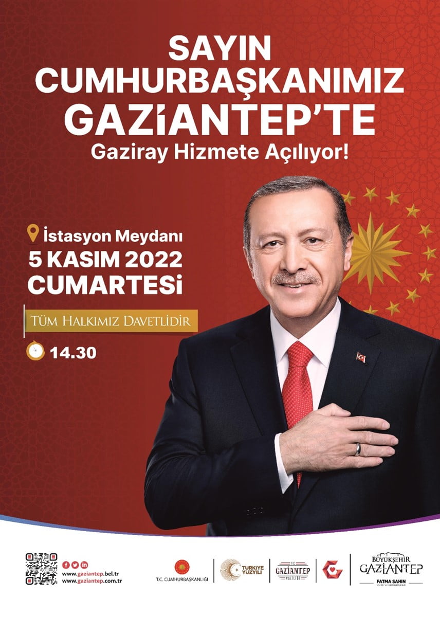 Cumhurbaşkanı Erdoğan Gaziantep'e geliyor