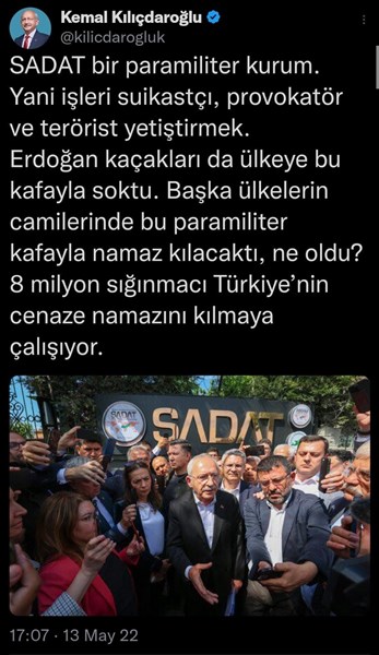 SADAT Kemal Kılıçdaroğlu’na açtığı davayı kazandı
