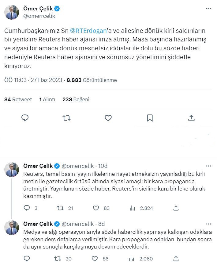 AK Parti Sözcüsü Çelik ’ten Reuters ’a tepki
