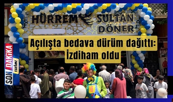 Hürrem Sultan Döner Salonunun açılışında bedava dürüm dağıtıldı