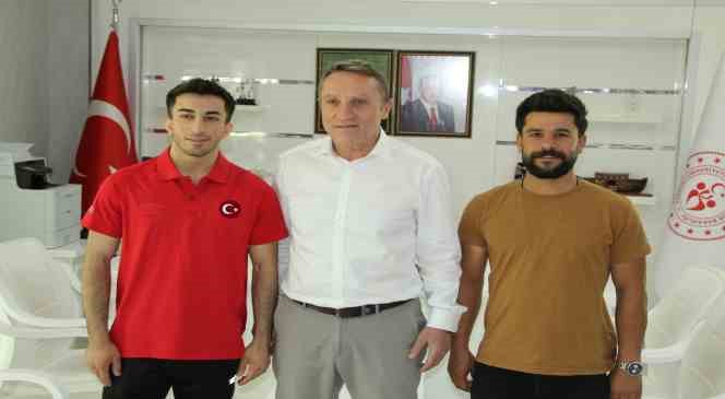 Vali Bilgin, Avrupa Şampiyonu Harun Algül ’ü kabul etti
