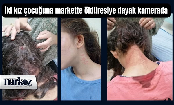 İki kız çocuğuna markette öldüresiye dayak kamerada İki kız çocuğuna markette öldüresiye dayak kamerada