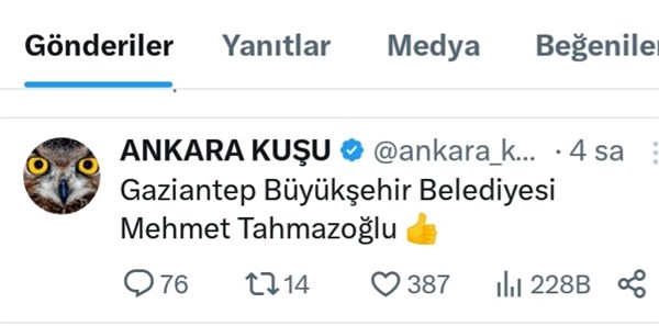 Tahmazoğlu, Gaziantep Büyükşehir Belediye Başkan Adayı mı?