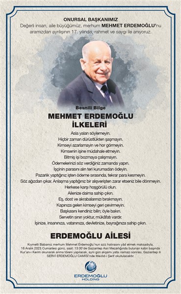 Mehmet Erdemoğlu anma töreni