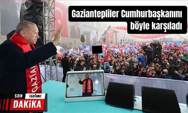Gaziantepliler soğuk havaya rağmen Cumhurbaşkanı Erdoğan'ı yalnız bırakmadı