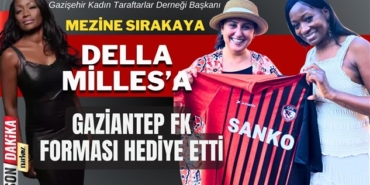 Mezine Sırakaya, Ünlü Rock Yıldızı Della Milles'a Gaziantep FK forması hediye etti
