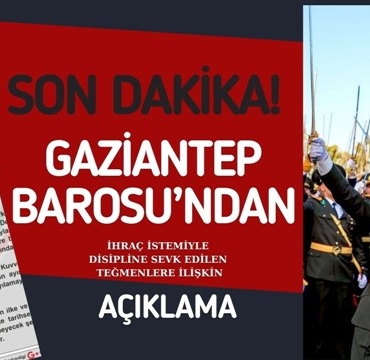 SON DAKİKA! Gaziantep Barosu'ndan Açıklama