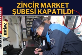 Şahinbey Belediyesi Zabıta Ekipleri Zincir Market Şubesini Kapattı