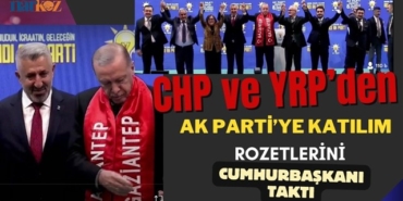 AK Parti'ye Karkamış ve Nizip'ten büyük katılım! Cumhurbaşkanı Erdoğan rozetlerini taktı