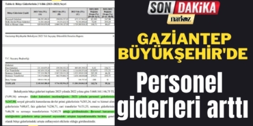 Gaziantep Büyükşehir'de Personel giderleri arttı