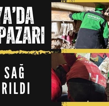 Konya'da çöken bina enkazından iki kişi sağ kurtarıldı