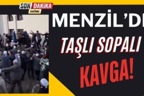 Menzil'de taşlı sopalı kavga!