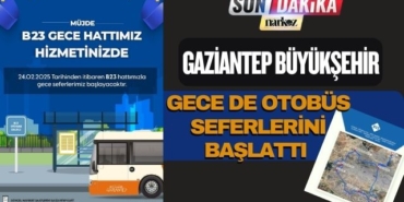 Gaziantep Büyükşehir, Gece de Otobüs Seferlerini Başlattı