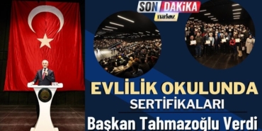 Evlilik Okulunda Sertifikaları Başkan Tahmazoğlu Verdi
