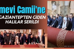 Emevi Camii'ne Gaziantep'ten Giden Halılar Serildi: İlk Teravih Namazına Yetişti 