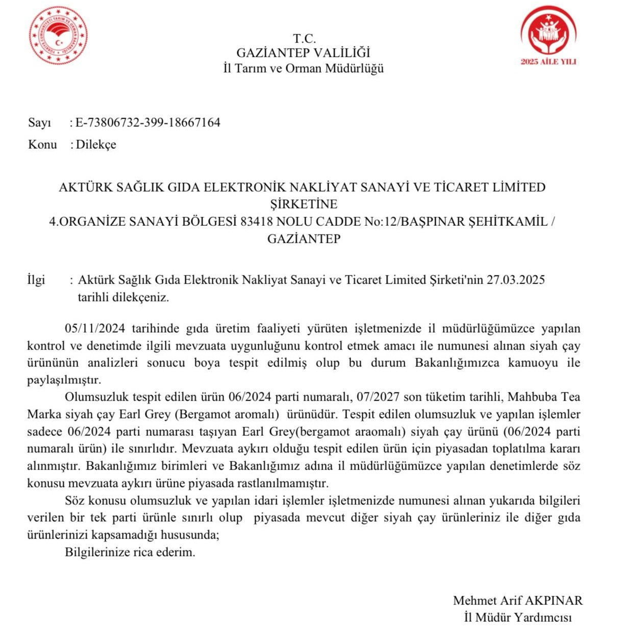 Tarım ve Orman Bakanlığı Denetimlerini Sürdürüyor