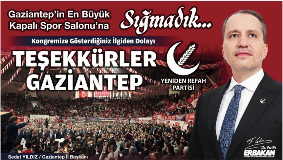 Fatih Erbakan'dan Gazianteplilere Teşekkür