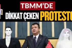 TBMM’de Dikkat Çeken Protesto: Kürsüye Gelin ve Damat Mankeniyle Çıktı