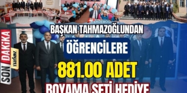 Başkan Tahmazoğlu' ndan Öğrencilere 881.000 Adet Boyama Seti Hediye