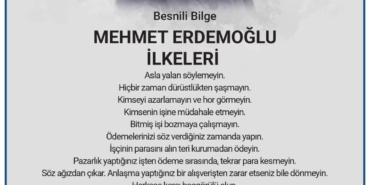 Mehmet Erdemoğlu Anma İlanı 2025