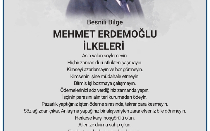 Mehmet Erdemoğlu Anma İlanı 2025