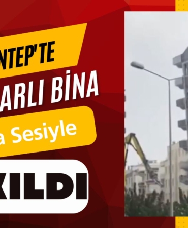Son Dakika Gaziantep'te Ağır Hasarlı Bina Korna Sesiyle Yıkıldı