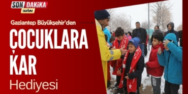 Gaziantep Büyükşehir'den Çocuklara Kar Hediyesi 