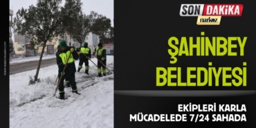 Şahinbey Belediyesi Ekipleri Karla Mücadelede 724 Sahada