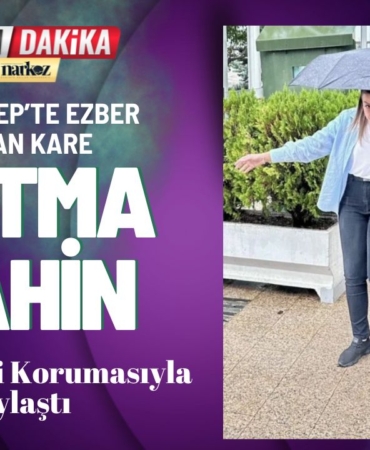 Gaziantep’te Ezber Bozan Kare Fatma Şahin Şemsiyesini Korumasıyla Paylaştı