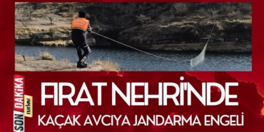 Fırat Nehri'nde Kaçak Avcıya Jandarma Engeli