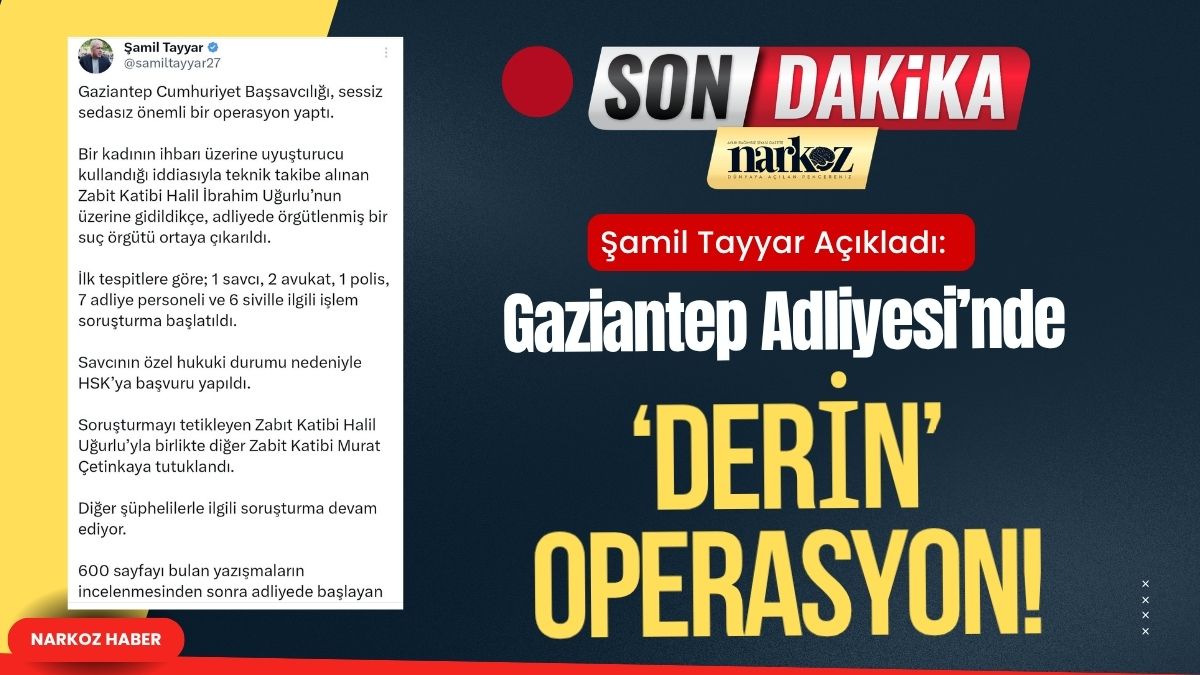 Şamil Tayyar Açıkladı Gaziantep Adliyesi’nde ‘Derin’ Operasyon! 