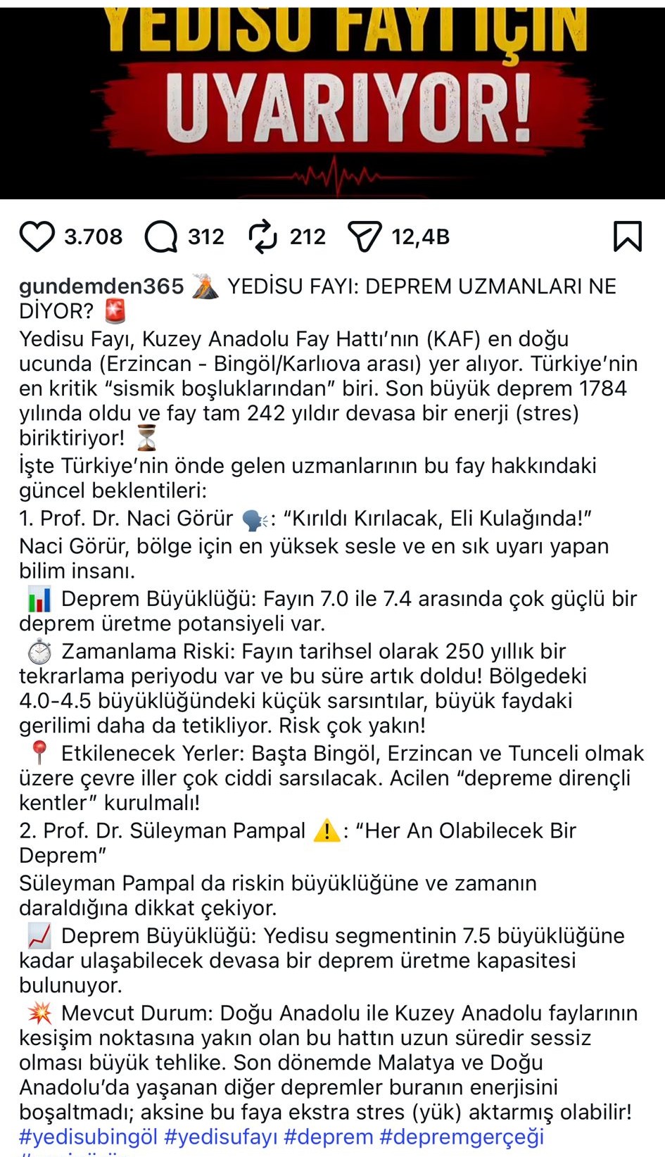 Büyük Tehlike Kapıda: Uzmanlar Yedisu Fayı İçin "An Meselesi" Diyerek Alarm Verdi! Büyük Tehlike Kapıda: Uzmanlar Yedisu Fayı İçin "An Meselesi" Diyerek Alarm Verdi!
