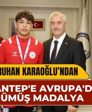 Gaziantep'e Avrupa'dan Gümüş Madalya Saruhan Karaoğlu Avrupa İkincisi Oldu!