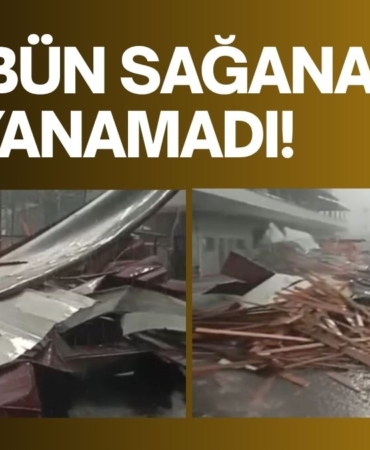 Gaziantep'te Mucizevi Kurtuluş Seyrantepe’de Tribün Sağanağa Dayanamadı!