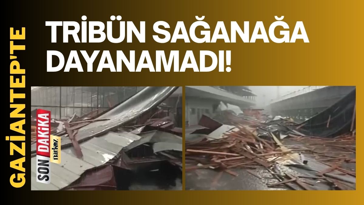 Gaziantep'te Mucizevi Kurtuluş Seyrantepe’de Tribün Sağanağa Dayanamadı!
