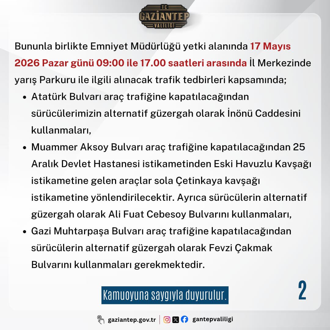 Gaziantep’te Bisiklet Türkiye Kupası Heyecanı: Birçok Yol Trafiğe Kapatılacak