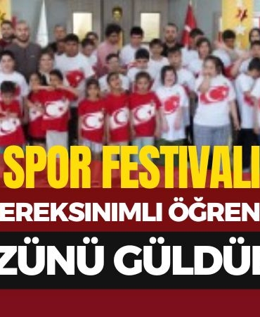 Spor Festivali Özel Gereksinimli Öğrencilerin Yüzünü Güldürdü