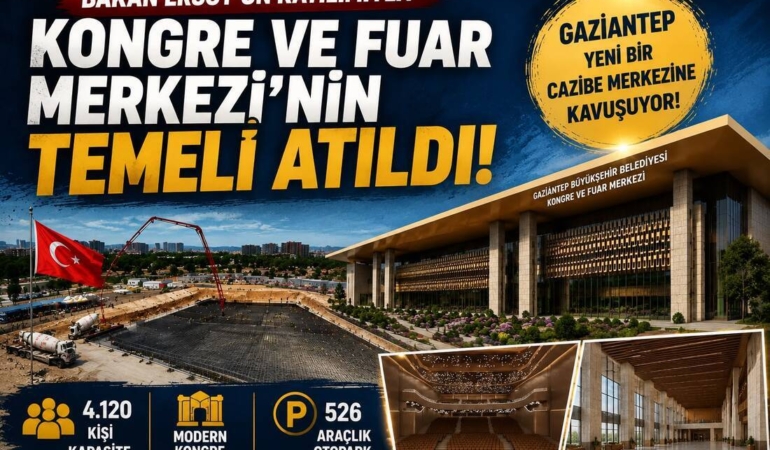 BAKAN ERSOY’UN KATILIMIYLA KONGRE VE FUAR MERKEZİ’NİN TEMELİ ATILDI