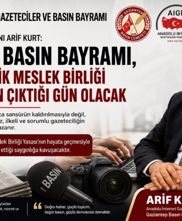 Başkan Arif Kurt “Gazeteciliğin Geleceği İçin Meslek Birliği Yasası Şart