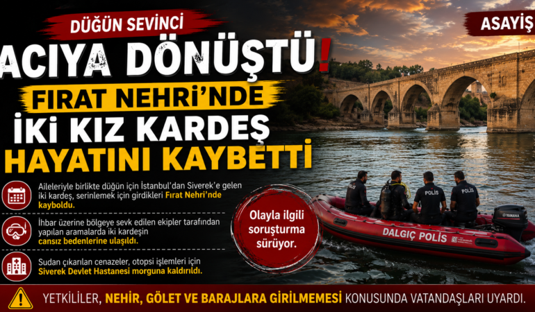 Düğün Sevinci Acıya Dönüştü Fırat Nehri’nde İki Kız Kardeş Hayatını Kaybetti