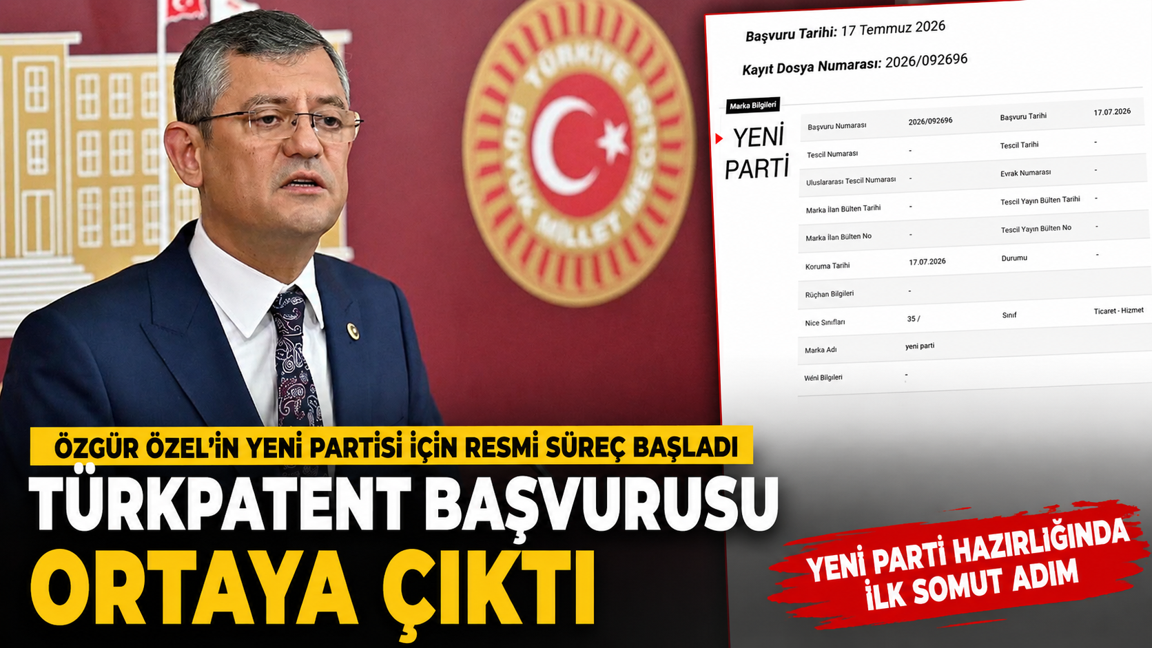 Özgür Özel’in Yeni Partisi İçin Resmi Süreç Başladı