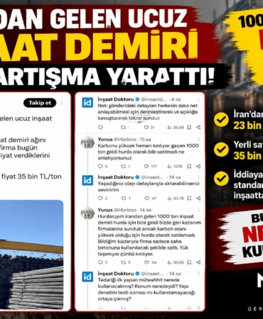 İran’dan Gelen Ucuz İnşaat Demiri Tartışma Yarattı 1000 Tonluk Demir İddiası!