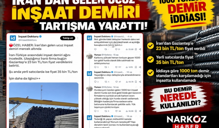 İran’dan Gelen Ucuz İnşaat Demiri Tartışma Yarattı 1000 Tonluk Demir İddiası!