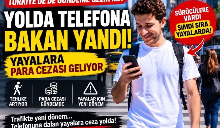 Yolda Telefona Bakan Yandı! Yayalara Para Cezası Geliyor
