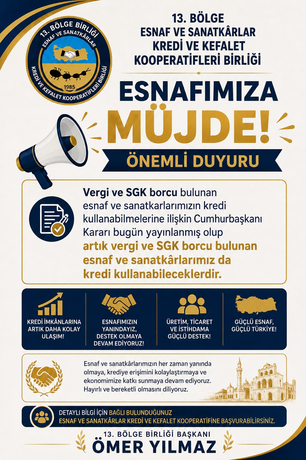 Esnafa Büyük Müjde! Vergi ve SGK Borcu Olanlara Kredi Kapısı Açıldı Esnafa Büyük Müjde! Vergi ve SGK Borcu Olanlara Kredi Kapısı Açıldı