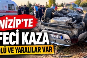Gaziantep’te Feci Kaza Otomobil Fıstık Tarlasına Uçtu, 1 Ölü 6 Yaralı