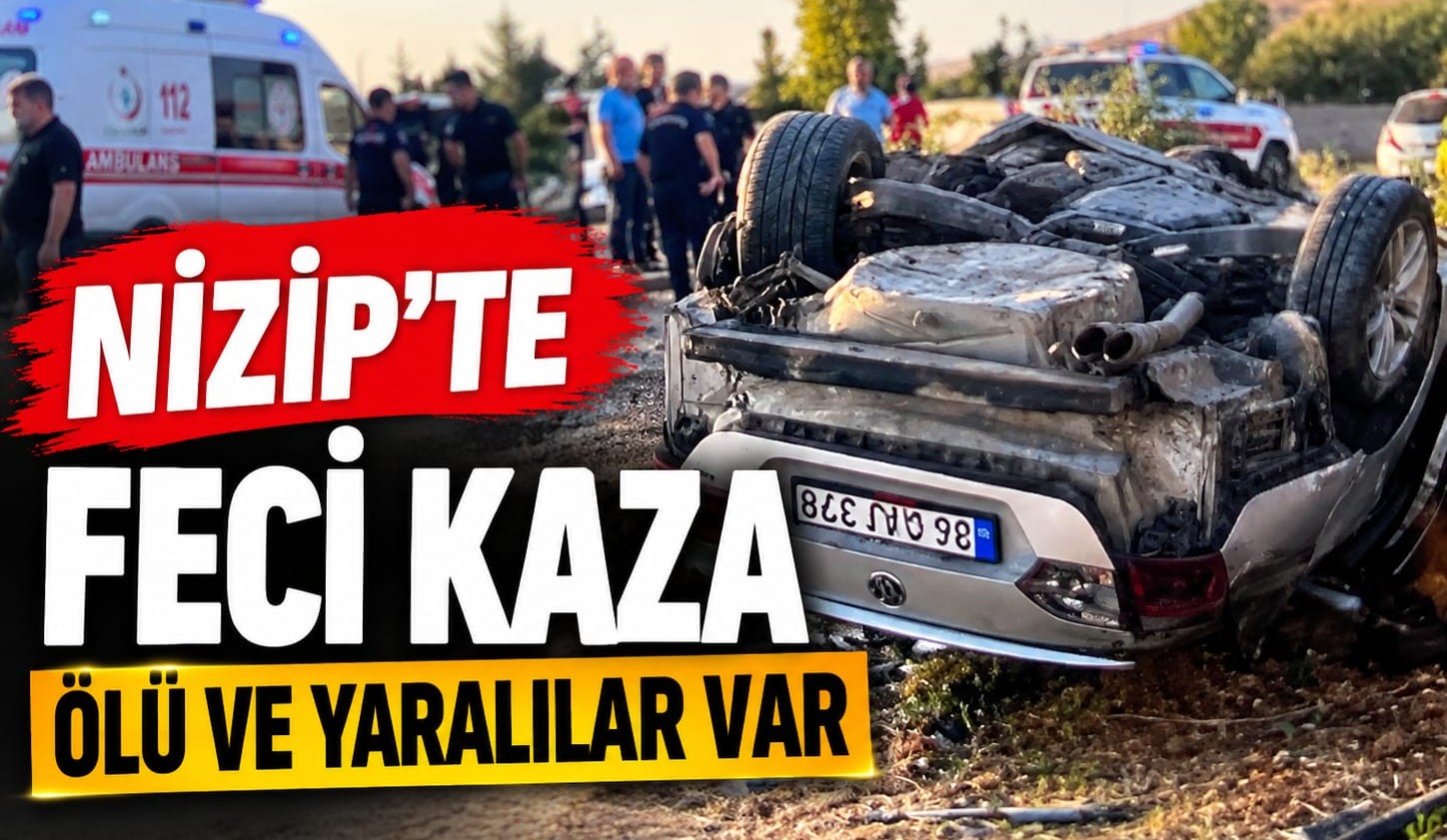 Gaziantep’te Feci Kaza Otomobil Fıstık Tarlasına Uçtu, 1 Ölü 6 Yaralı