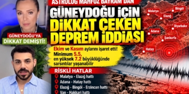 Astrolog Mahfuz Bayram'dan Güneydoğu İçin Dikkat Çeken Deprem Öngörüsü